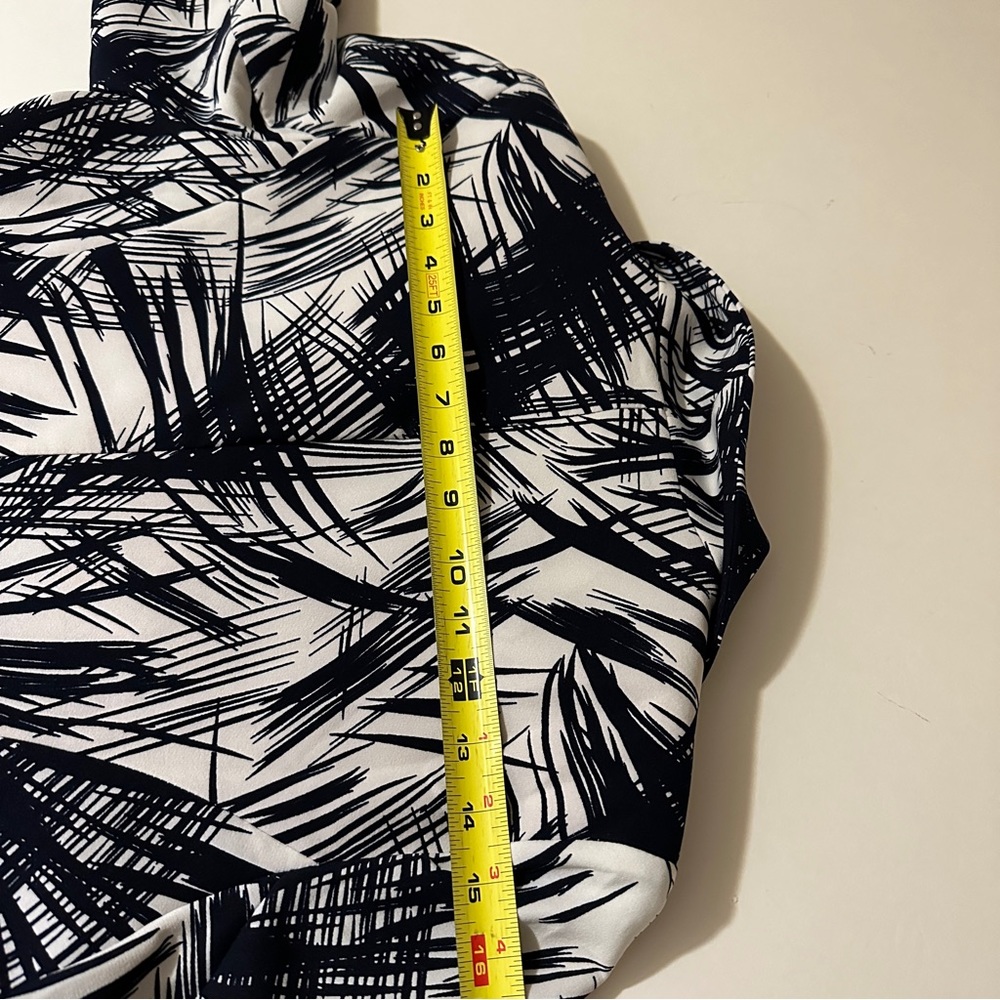 NWT Appleline Women's Cardigan Dress Long Sleeve Palm Print Black White Size 42 - Picture 10 of 11